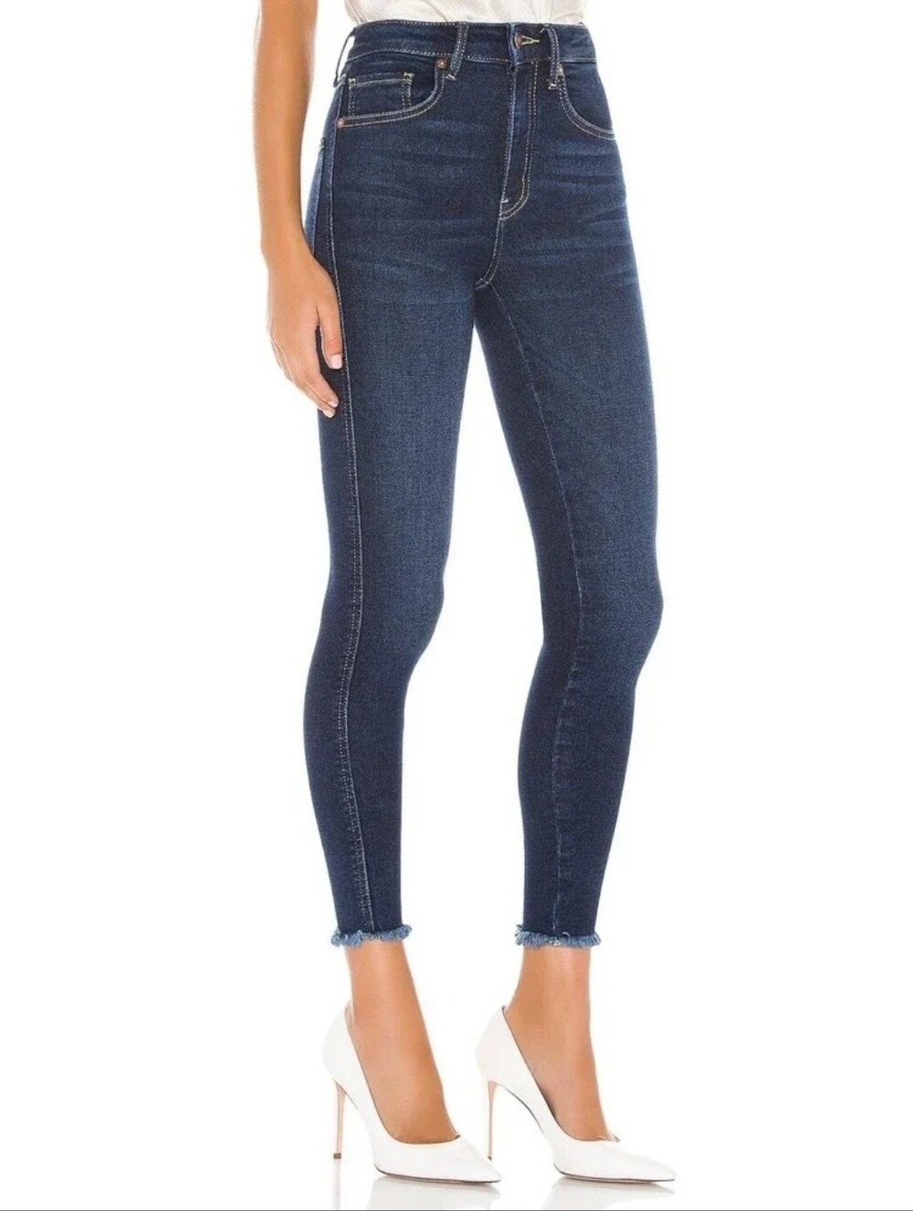 Free People We The Free Raw High-Rise Women Jegging in Deep Indigo, Size 31, NWT